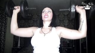 Meaty shoulders muscles worship! Sport motivation for pathetic loser like u !