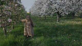 Aged Woman Is Walking Around Outside in a Watch-throughout Bodysuit!