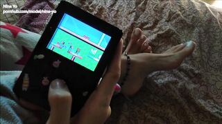 Beauty Showing Hot Feet Playing Old Games FOOT FETISH - Nina Yo