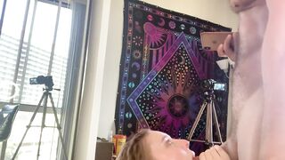 Charming blond college student takes on 1st huge wang