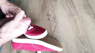 Cum on her red Keds