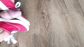 Cum on her red Keds