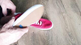 Cum on her red Keds