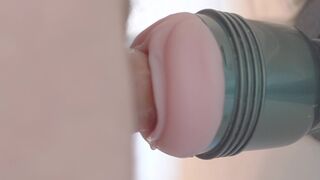 I screw unfathomable my Fleshlight and i let my throbbing large ramrod cum inside climax
