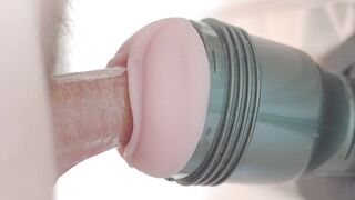 I screw unfathomable my Fleshlight and i let my throbbing large ramrod cum inside climax