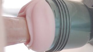 I screw unfathomable my Fleshlight and i let my throbbing large ramrod cum inside climax
