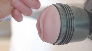 I screw unfathomable my Fleshlight and i let my throbbing large ramrod cum inside climax