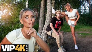MOMMY4K. Russian Cougar Malusha discovered a guy with biggest schlong in the park and screwed him in 5 minutes