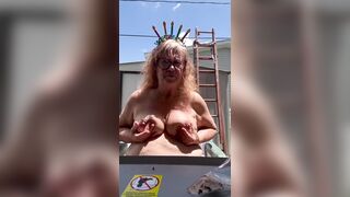 Large Breasts and Birthday Cake Celebration