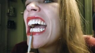 Throat Voyage & Self Dentistry - teeth scraping, tools, uvula investigation