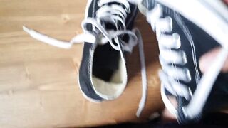 Cumming on her petite hawt Converse
