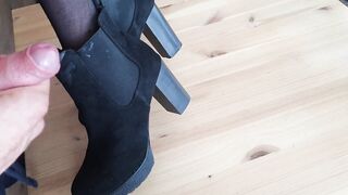 Cum on her ankle boots