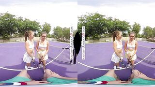 Tennis lessons take a pause when 2 sweethearts give a decision to go back to your place and play with your balls