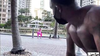 Sexy Booty Hollywood Takes Rome's Massive Ebony Schlong Unfathomable Down Her Mouth!