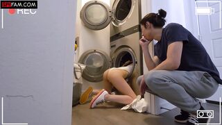 Clumsy Stepsis Needs Stepbro To Screw Her Free From The Dryer - Julia James