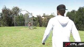 DFXTRA - Hawt Golden-haired Jogger’s Foot Relief Leads to Vehement Footjob Banging