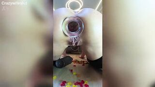 Extraordinary PIGHOLE Anal Bitch Butthole Feeding with gummies!