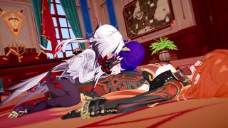 Futas Raiden, Mavuika and Arlecchino 3some