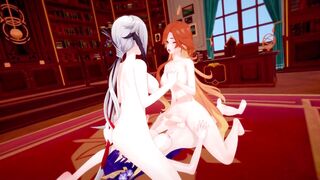 Futas Raiden, Mavuika and Arlecchino 3some