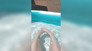 Solo Foot play in the pool