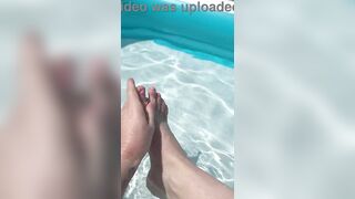 Solo Foot play in the pool