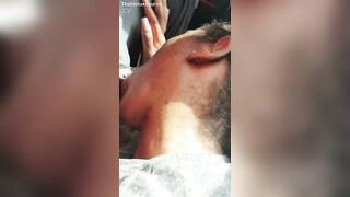 Getting black head in the car. Came in her throat!