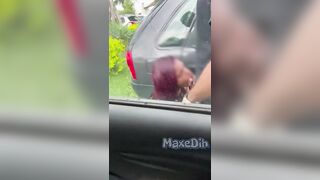 That babe ditched her spouse to hook up with some other dude in the parking lot.
