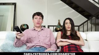 Sister Rides Her Stepbrother During the time that Watching TV
