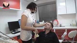 The dentist gets drilled in her office!