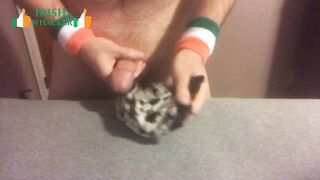 Irish Whacker Jerks off with and cums on girlfriends lace pants