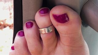 Showing off my Charming Hunk Feet & Painted toes
