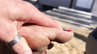Showing off my Charming Hunk Feet & Painted toes