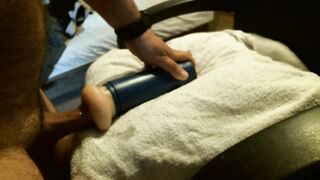 Banging my cyberskin for 15 minutes - external ejaculation.