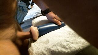Banging my cyberskin for 15 minutes - external ejaculation.