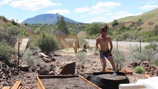 Filthy Hunk Showers Off With The Hoes & Sprays Down Some Seed