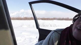 SLOPPY BLOW JOB AND CUM GULP IN THE CAR