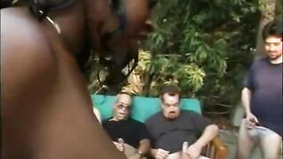 Bulky ebony mother i'd like to fuck with huge garage gets fucked by men