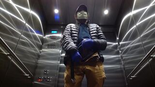 Elevator Jerking Off during Coronavirus Cums Large