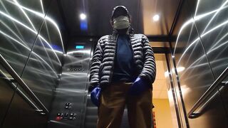 Elevator Jerking Off during Coronavirus Cums Large