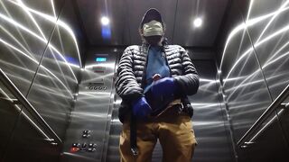 Elevator Jerking Off during Coronavirus Cums Large