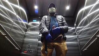 Elevator Jerking Off during Coronavirus Cums Large
