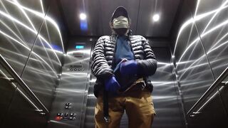 Elevator Jerking Off during Coronavirus Cums Large