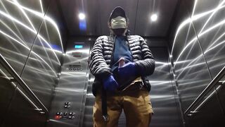 Elevator Jerking Off during Coronavirus Cums Large
