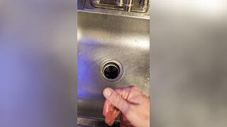 Bawdy urinate into the kitchen sink