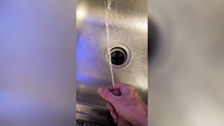 Bawdy urinate into the kitchen sink