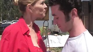 mother I'd like to fuck gets banged missionary style in her shaven vagina