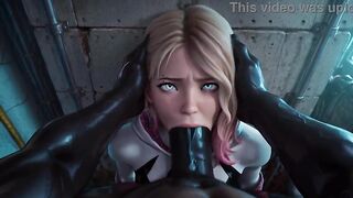 Gwen Stacy Destroyed by BBC - Mouth-Screwed & Twat Flooded with Cum - AI GENERATED