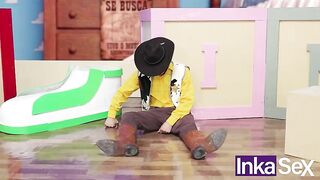 TOY STORY PARODY - Woodick and the breasty Jessie Tiny have sex and hide from Andy