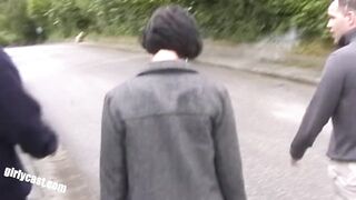 Lisa and her cuckold outdoor trio