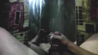 Biggest spunk fountain on mirror